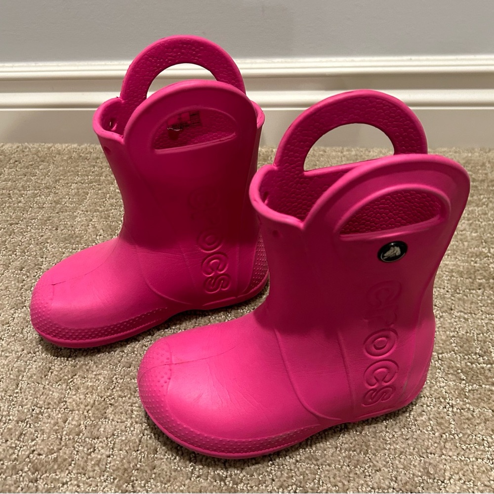 Crocs Kids Pink Rain Boots